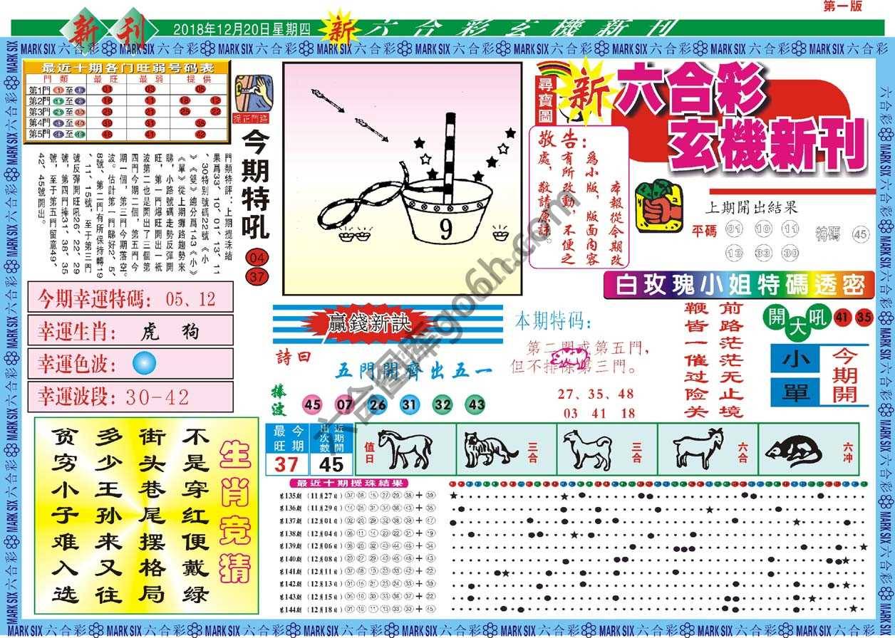 新六合彩特码新刊