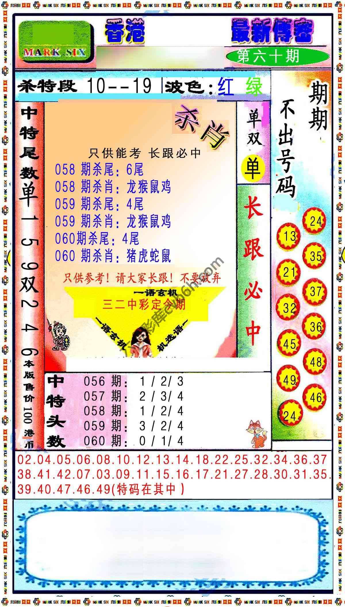 最新传密杀6肖