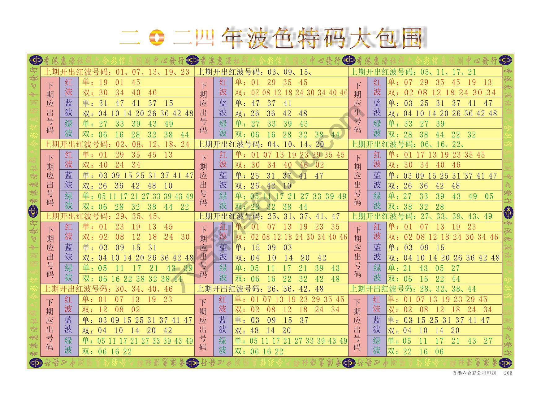 a波色特码大包围（全年）