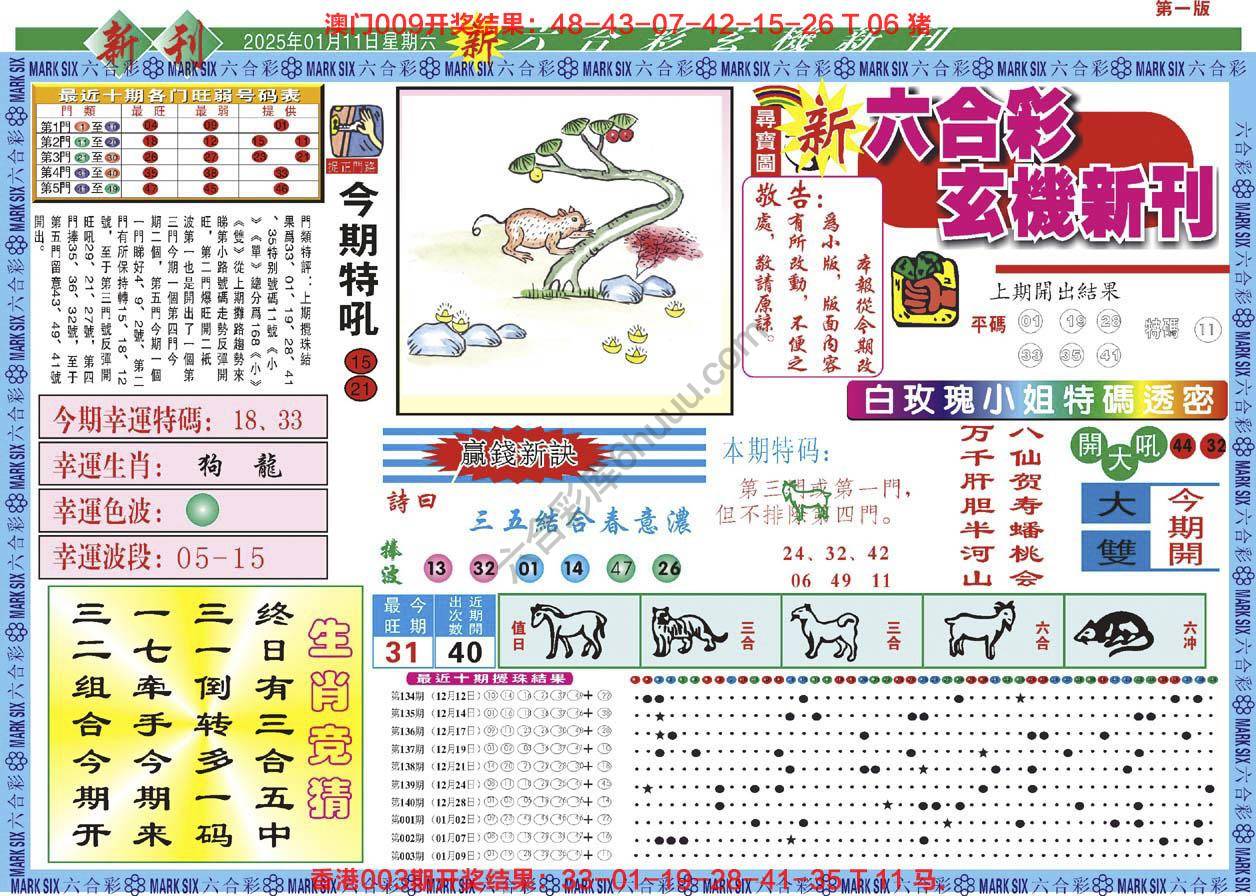 新六合彩特码新刊