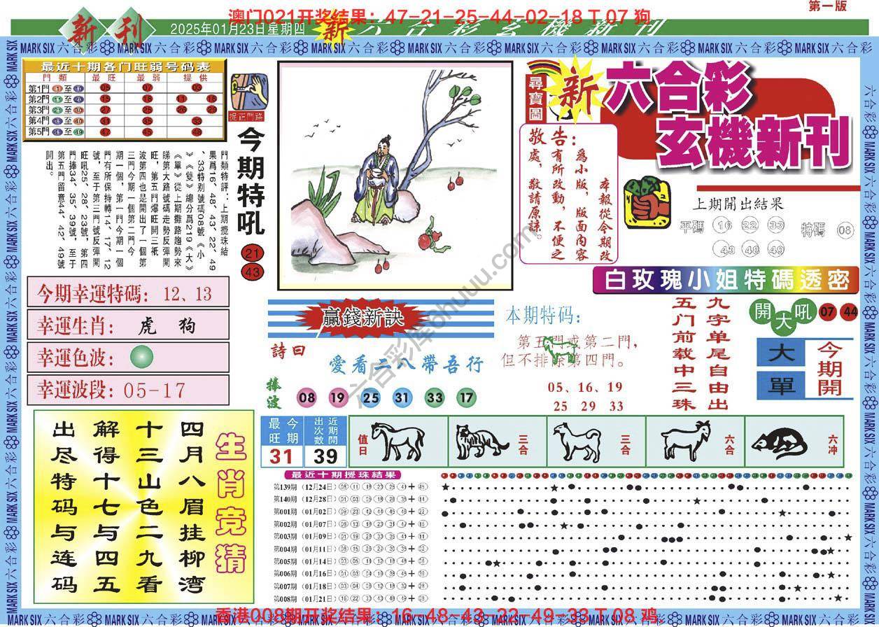 新六合彩特码新刊