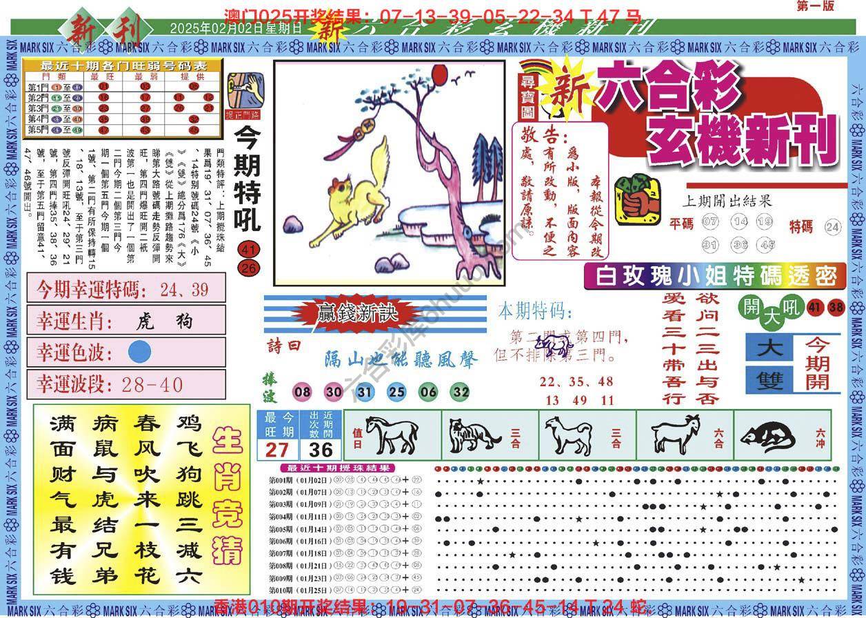 新六合彩特码新刊